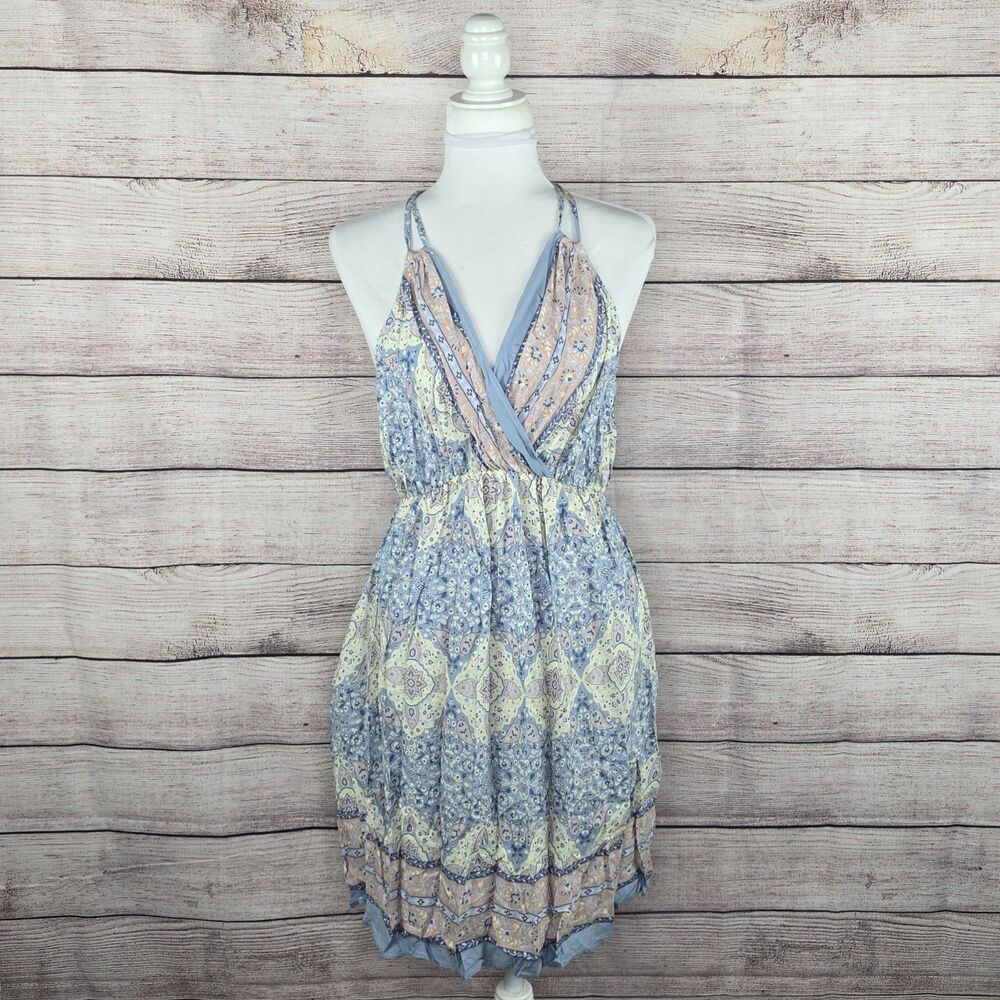 Sugarfox Surplice Paisley Pastel Patterned Summer Sundress Dress Medium